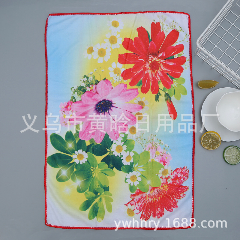 【LOVELY HOME】【持嘉】印花超细纤维毛巾 家用茶巾 清洁巾 加厚抹布 印花抹布 产品图