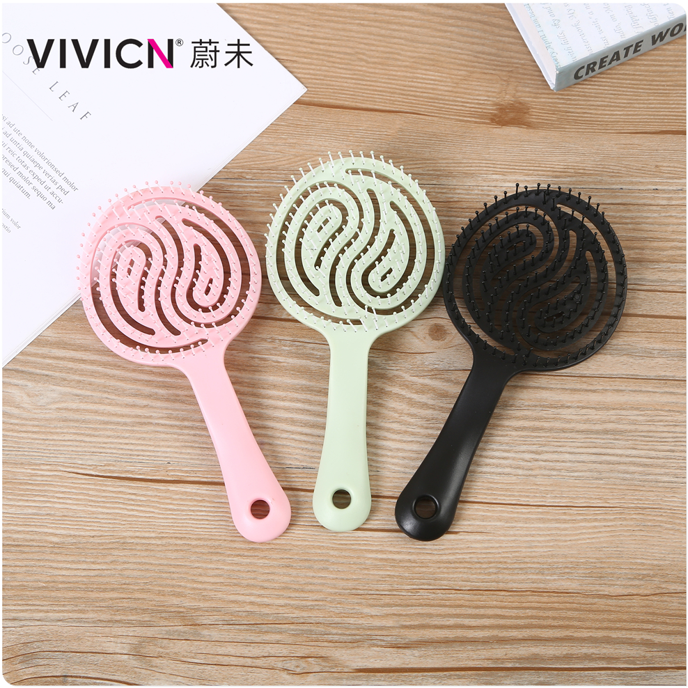 【 Wei Wei 】 Lollipop hollowed-out massage comb, fluffy comb for ladies' long hair, cute