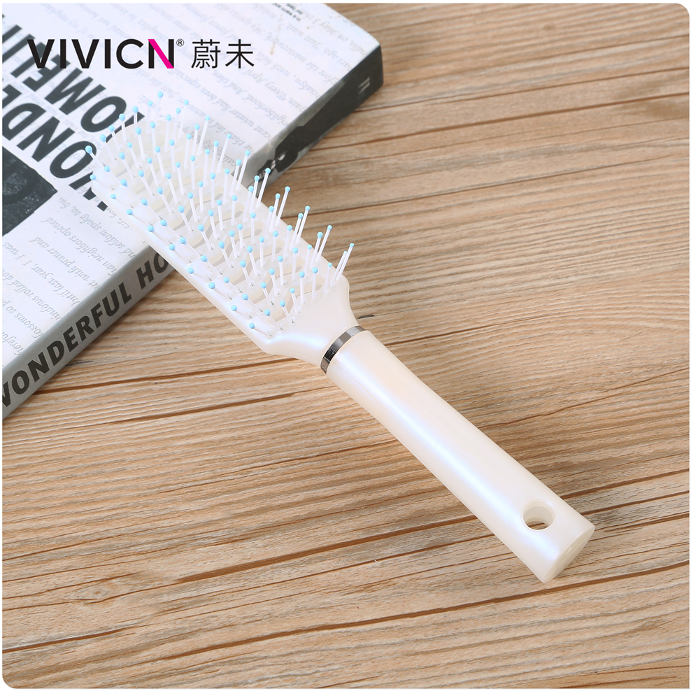 【 Weiwei 】 Semi-transparent comb for women, anti-static massage airbag comb, air cushion comb, leather roll comb, fashionable comb Specification image