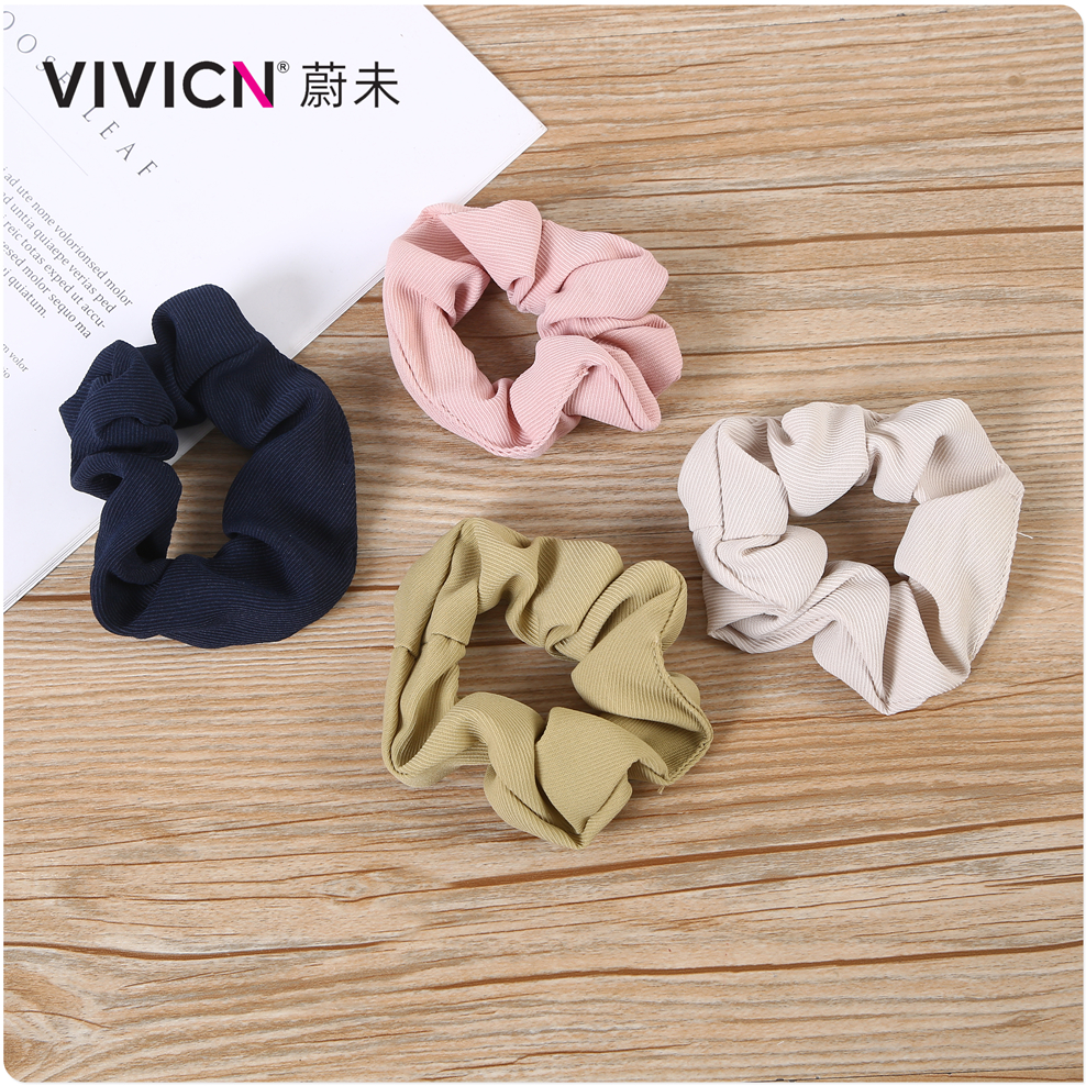 【 Wei Wei 】 Solid-color pig intestine hair band for women, simple and retro, trendy and cute hair accessory for young girls Specification image