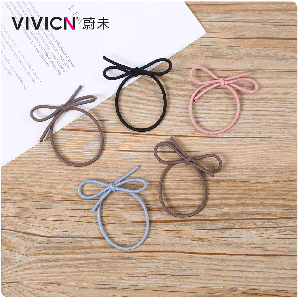 【 Weiwei 】 Two hair ties with double bows and rubber bands for women, high-elasticity and durable hair accessories, headwear and hair bands details Picture