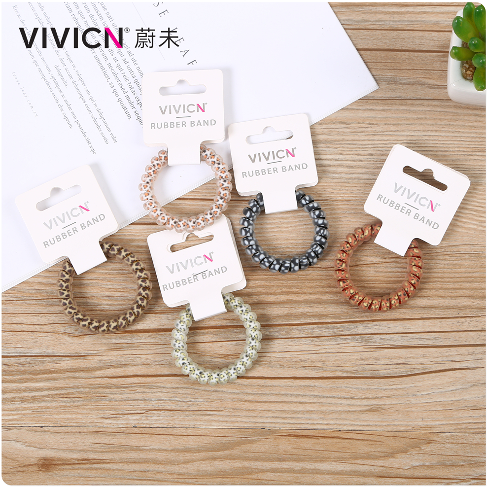 [Wei Wei] Phone Ring Thick Leopard Print Hair Band Rubber Band Simple Ins Tie Hair Korean String Female