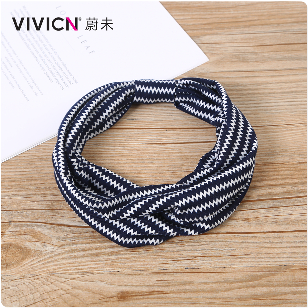 [Wei Wei] European And American Headband Bohemian Print Elastic Sports Headband Women Fashion Wide Edge Cotton Headband Specification drawing