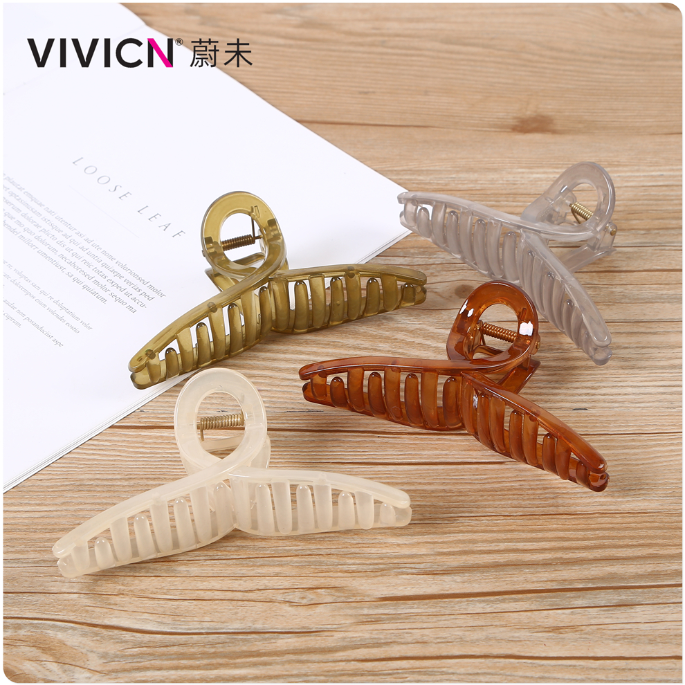 【 Weiwei 】 Acrylic hairpin for women, back of the head, curly hair clip, large and elegant shark clip headwear, simple hairpin