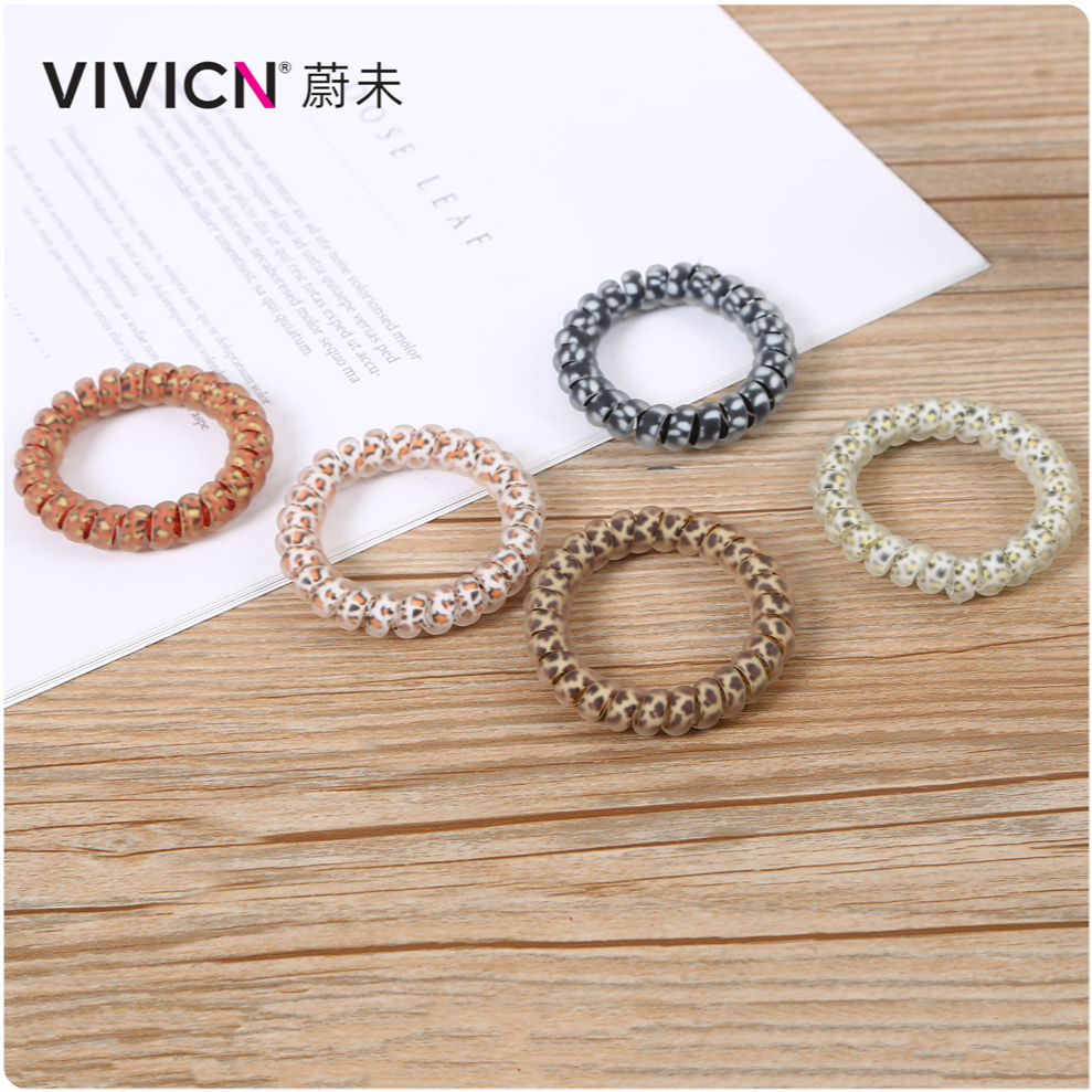 [Wei Wei] Phone Ring Thick Leopard Print Hair Band Rubber Band Simple Ins Tie Hair Korean String Female Application Scenario
