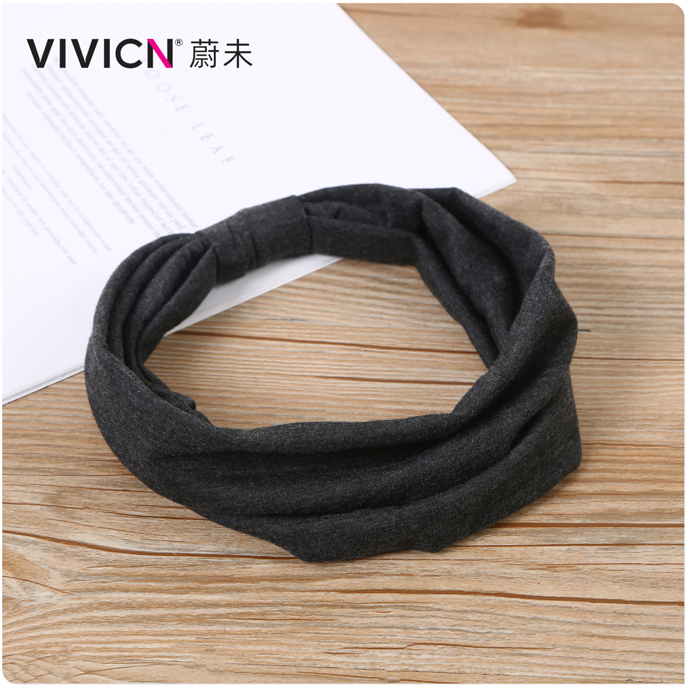[Wei Wei] Headband Face Wash Headband Cotton Wide Edge Head Band Sports Yoga Headband Elastic Headband Item Picture