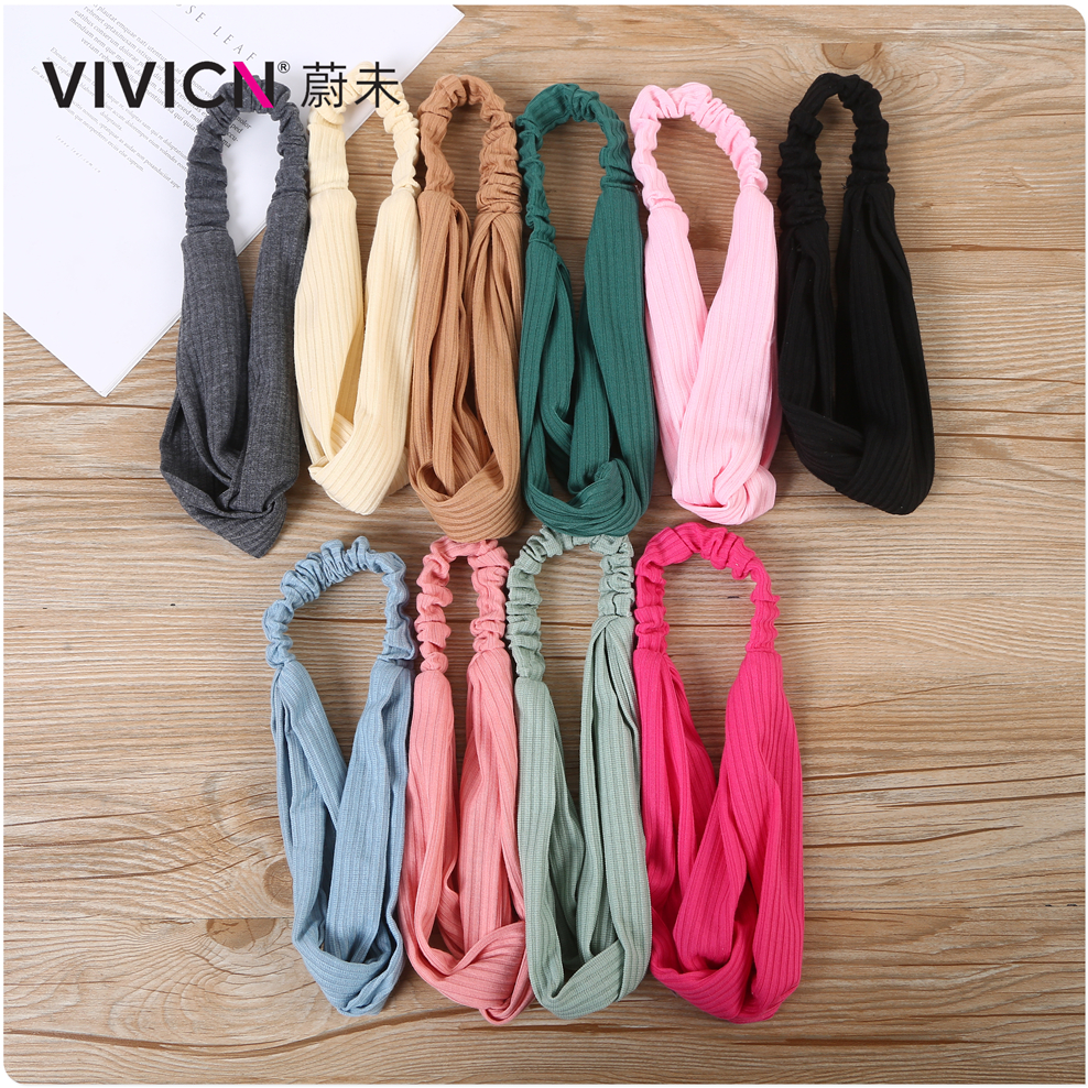【 Weiwei 】 Korean cross-elastic hair band, knitted hair band, suede headband, women's hair accessory, Korean version headwear Application Scenario