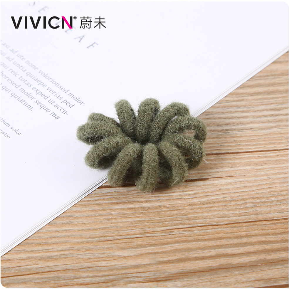 【 Wei Wei 】 Korean-style hair tie, telephone line hair band, simple and versatile, high-elasticity ponytail hair accessory, forest girl style Item Picture
