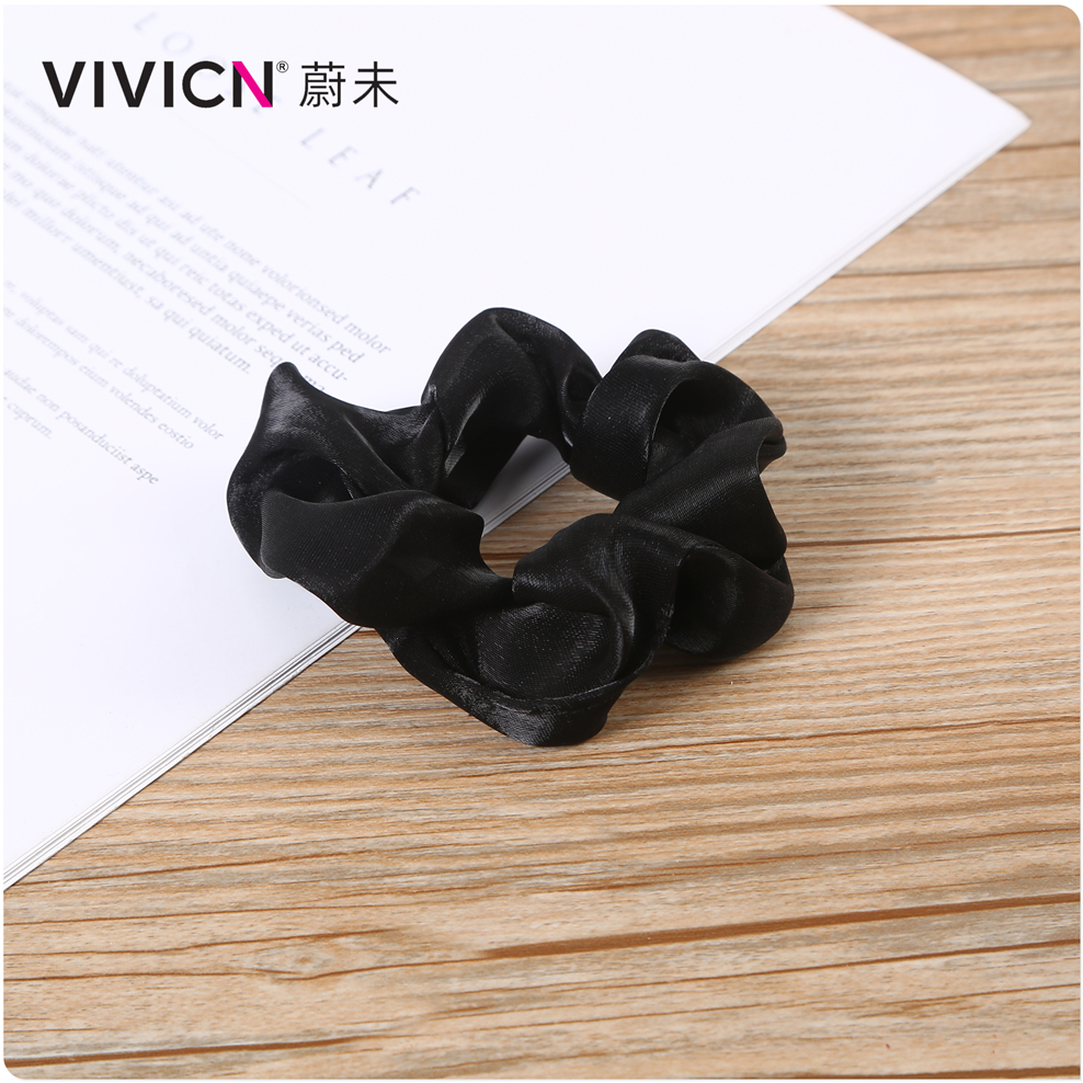 【 Wei Wei 】 Solid-color pig large intestine hair bands, pearlescent retro French ponytail hair ties, rubber bands, hair ties and hair accessories Specification image