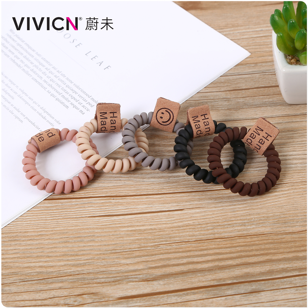 【 Wei Wei 】 Telephone line hair tie, Korean Instagram influencer's seamless hair band, hair tie, small rubber band, women's hair tie accessory Specification image