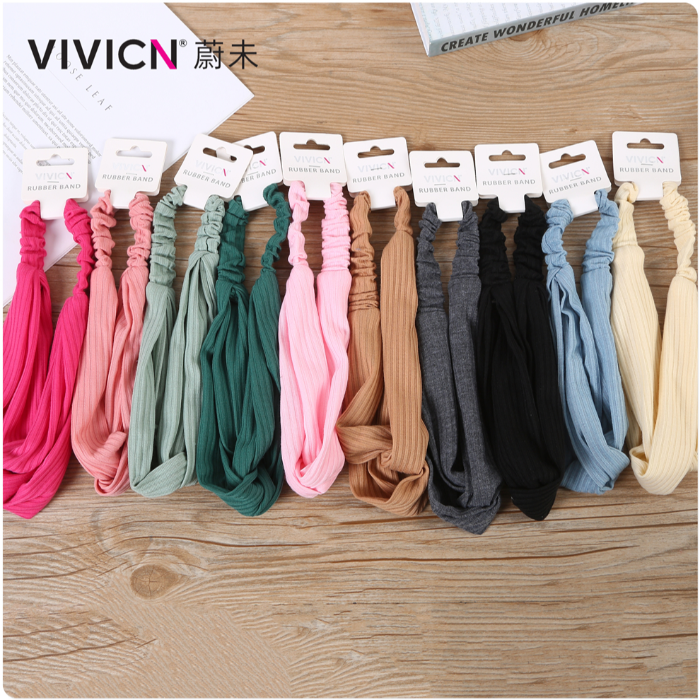 【 Weiwei 】 Korean cross-elastic hair band, knitted hair band, suede headband, women's hair accessory, Korean version headwear