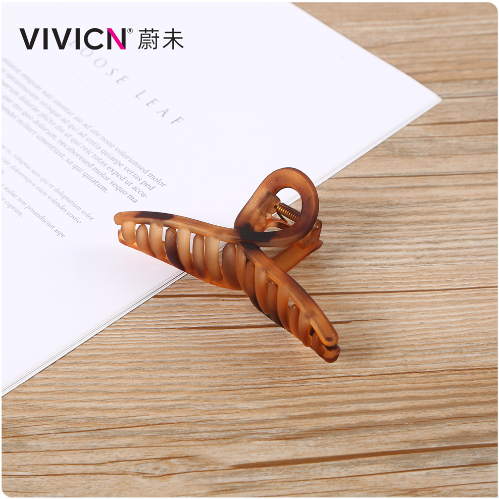 【 Wei Wei 】 Matte semi-transparent grappling clips for women, elegant and refined black hairpins, back clips, headwear, shark clips Item Picture