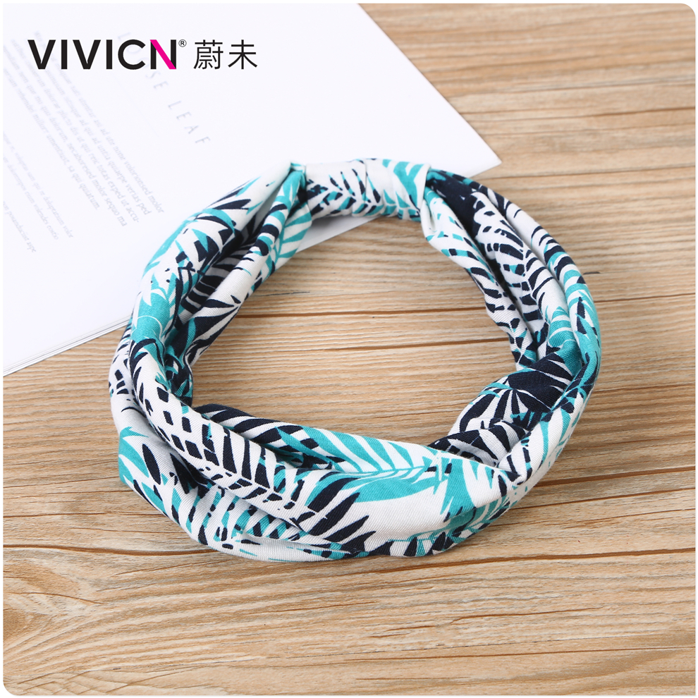 [Wei Wei] Hair With Female Face Wash Movement Month Pure Cotton Elastic Headband Hair Bandwidth Border Wind Cover White Hair Item Picture