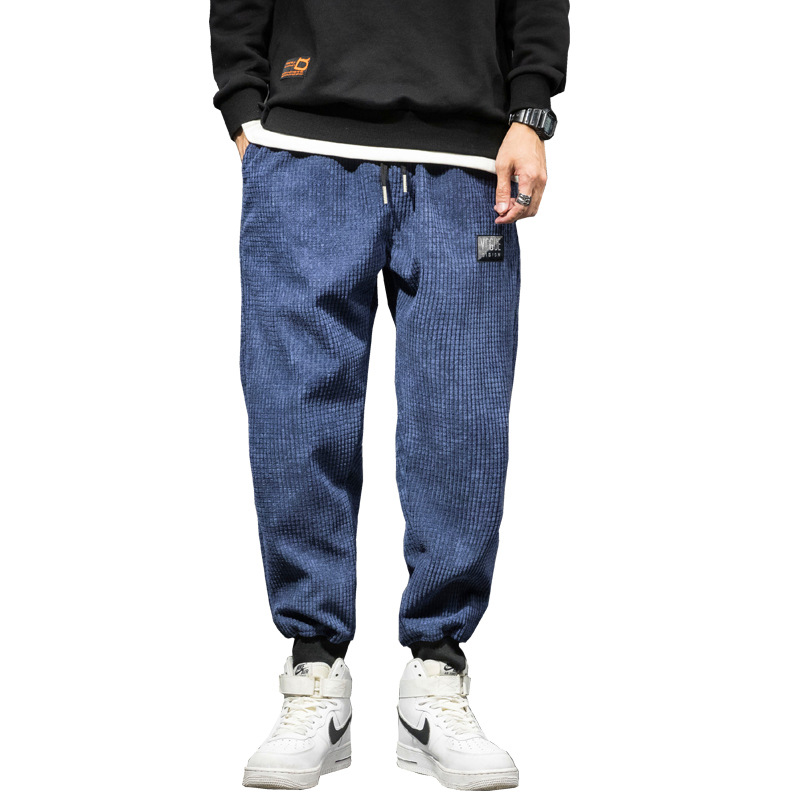 Men's corduroy casual pants for autumn and winter 2022, thickened, loose, large-sized tight-fitting Harem pants, small-leg pants, men's trend Item Picture