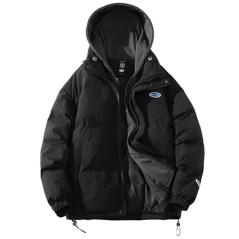 A two-piece hooded cotton-padded jacket for men's winter fashion, an ins casual and versatile loose, large-sized, cold-proof cotton garment Item Picture
