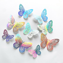 12 3D 3D dazzling silver butterfly cross-border Amazon wedding Festival party balloon decoration wall stickers