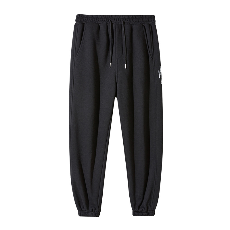Winter fleece and thickened sportswear pants, men's trendy loose tight-fitting sweatpants, trendy brand Harun pants, warm casual pants, versatile Item Picture