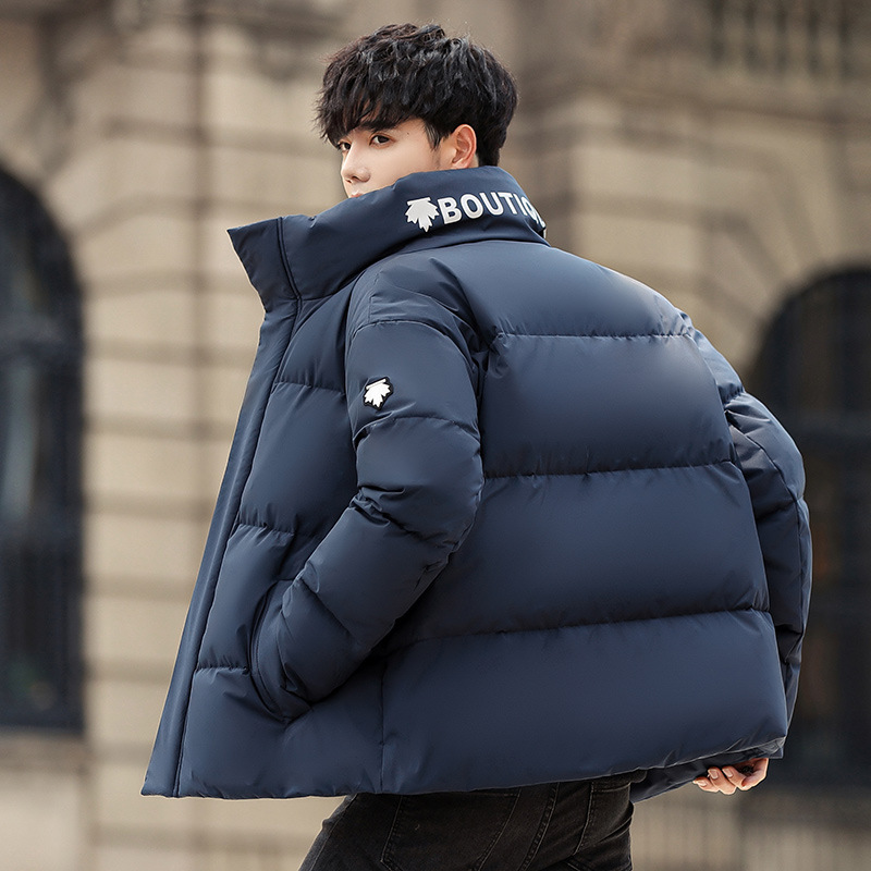 Stand-up collar down jacket for men's short winter 2022 new style thickened warm bread jacket jacket for men's winter clothing