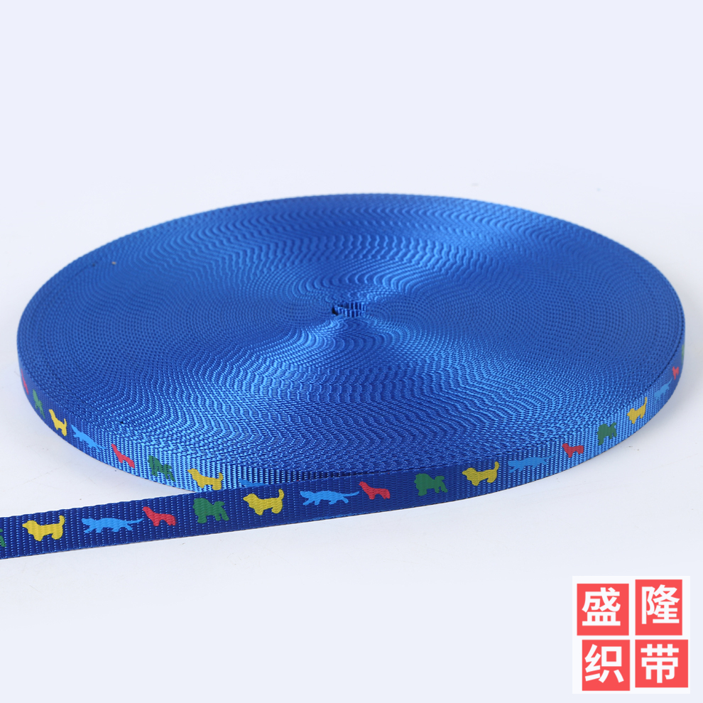 Small And Medium-Sized Pet Cat And Dog Woven Ribbon Plain Bead Traction Ribbon 1.5Cm Wide Colorful Printed Pet Ribbon Specification drawing