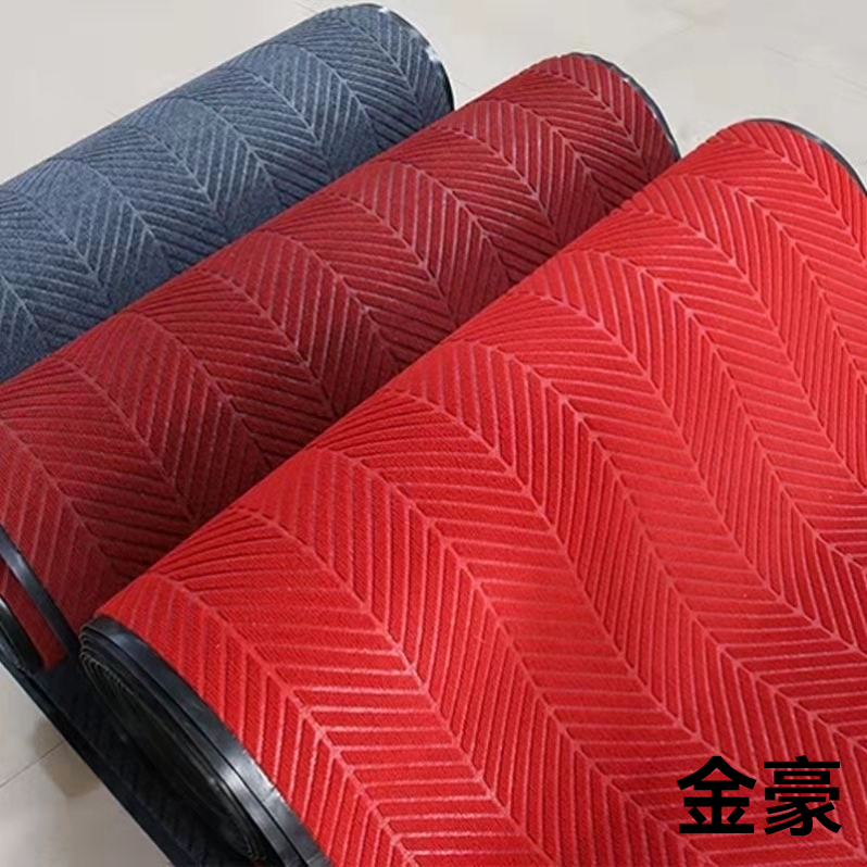 进门地垫商用酒店迎宾车轮纹地毯超市大门口踩脚垫防尘吸水防滑垫