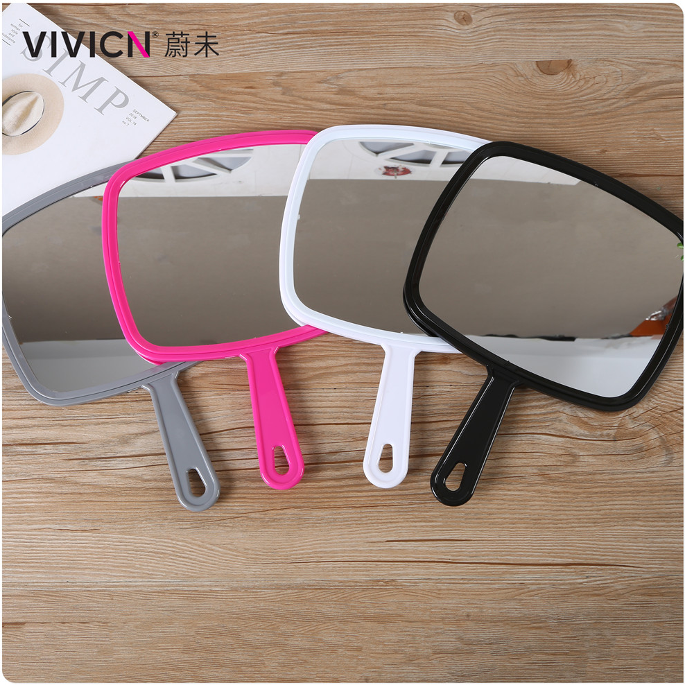 【 Weiwei 】 Hair salon makeup mirror, barber's special large-sized hand mirror, professional mirror handle, makeup rearview mirror