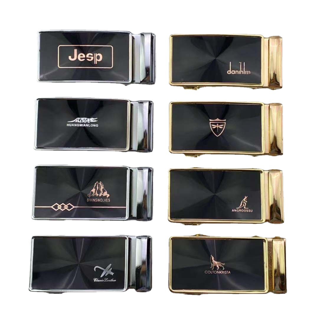New 4.0 automatic buckle, thickened iron sheet, multi-layer electroplating, gold and silver colors, diverse patterns, large quantity discounts