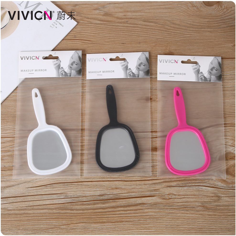 【 Wei Wei 】 Makeup Small Mirror Mini Portable Mirror Small Handheld Handle Mirror Beauty Salon Dressing Mirror Specification drawing