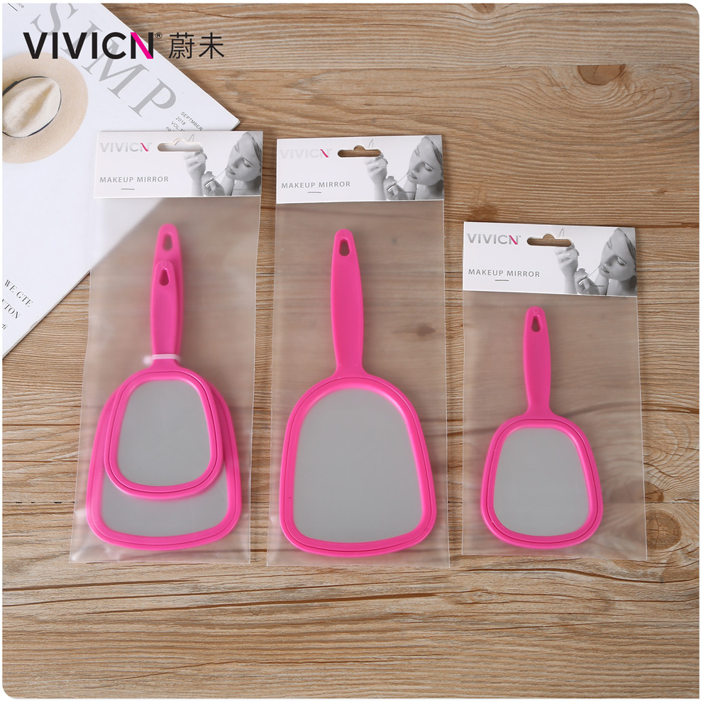 【 Wei Wei 】 Makeup Small Mirror Mini Portable Mirror Small Handheld Handle Mirror Beauty Salon Dressing Mirror Item Picture