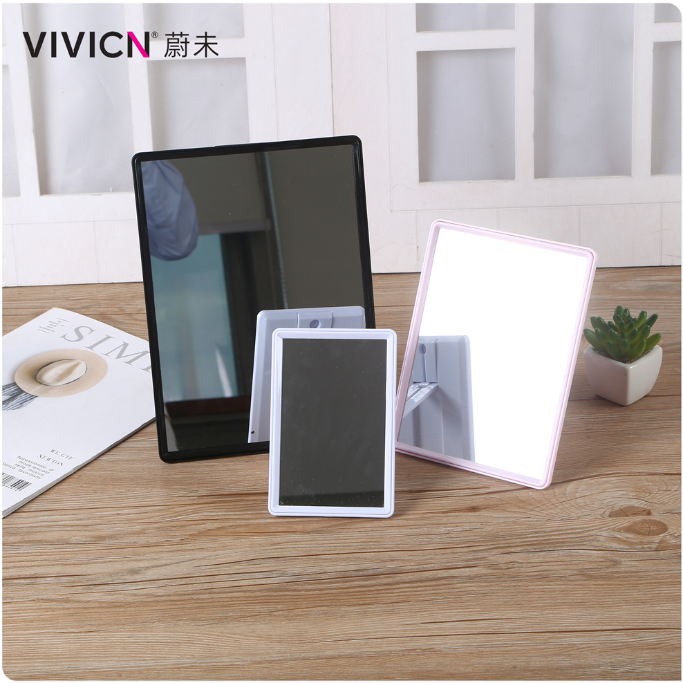 【蔚未】便携化妆镜简约寝室镜子折叠镜旅行补光随身桌面镜简约镜