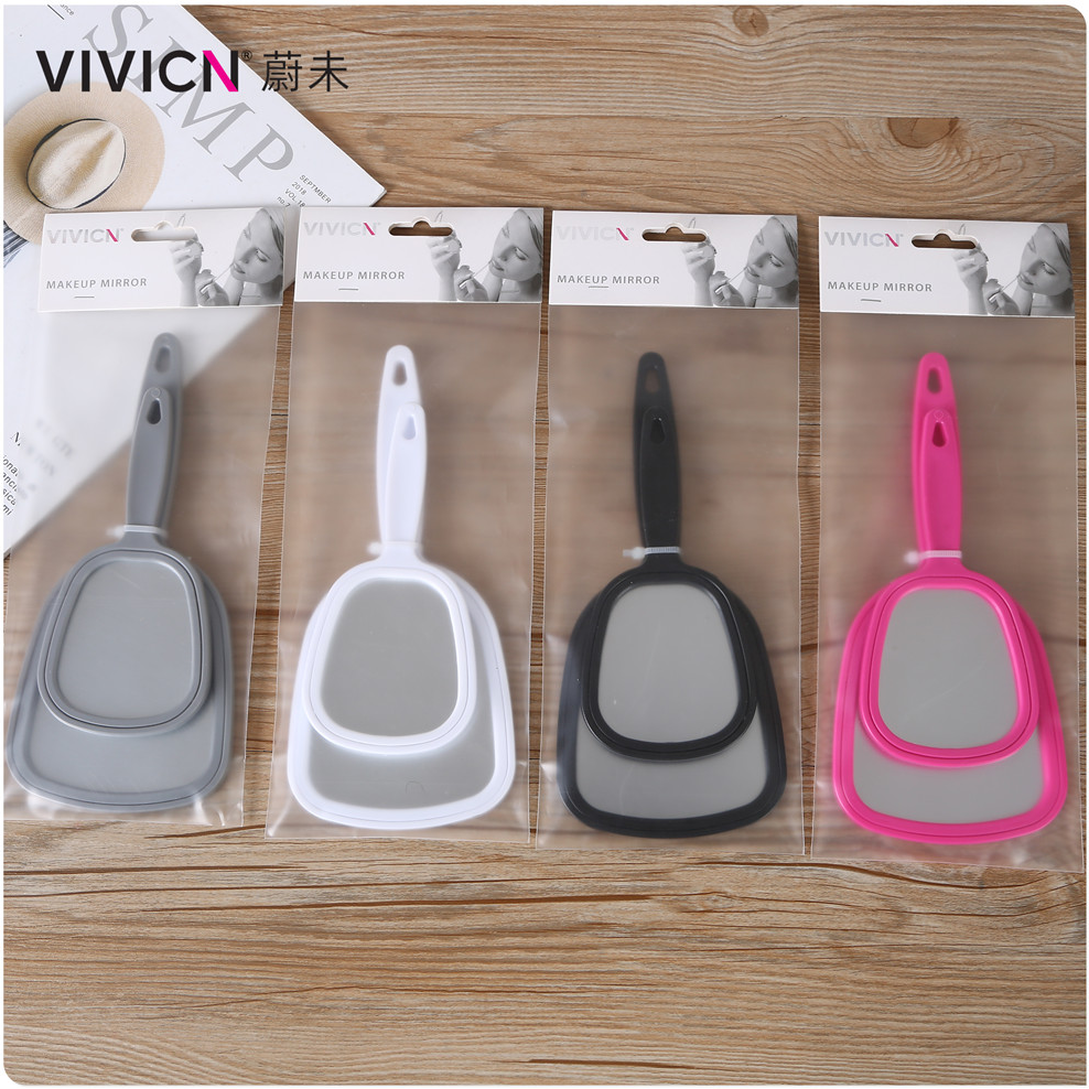 【 Wei Wei 】 Makeup Small Mirror Mini Portable Mirror Small Handheld Handle Mirror Beauty Salon Dressing Mirror Application Scenario