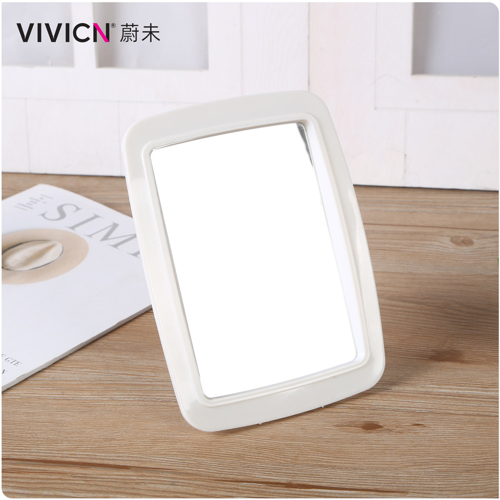 【 Weiwei 】 Single-sided table mirror, makeup mirror, desktop dressing mirror, beauty princess mirror, folding square mirror, desktop Specification image