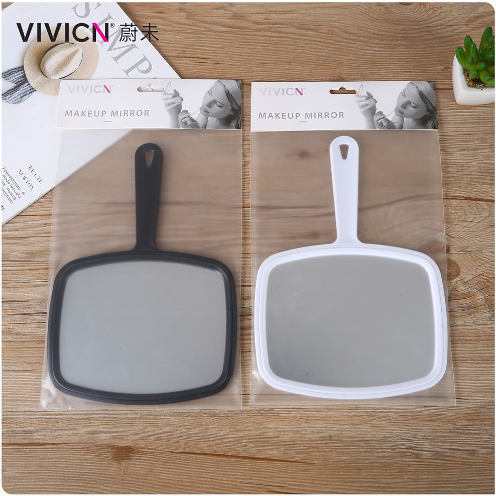 [Wei Wei] Hd Handle Makeup Mirror Barber Hand Mirror Large Beauty Salon Makeup Mirror High-Grade Portable Mirror details Picture
