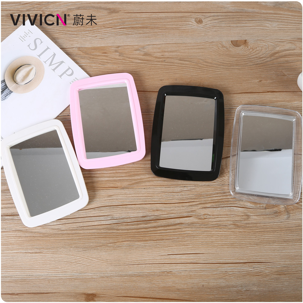 【 Weiwei 】 Single-sided table mirror, makeup mirror, desktop dressing mirror, beauty princess mirror, folding square mirror, desktop