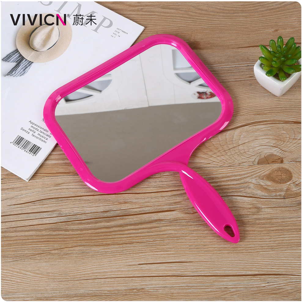 【 Weiwei 】 Hand-held mirror, portable makeup mirror, hand-held beauty salon mirror, dormitory dressing mirror for girls Application Scenario