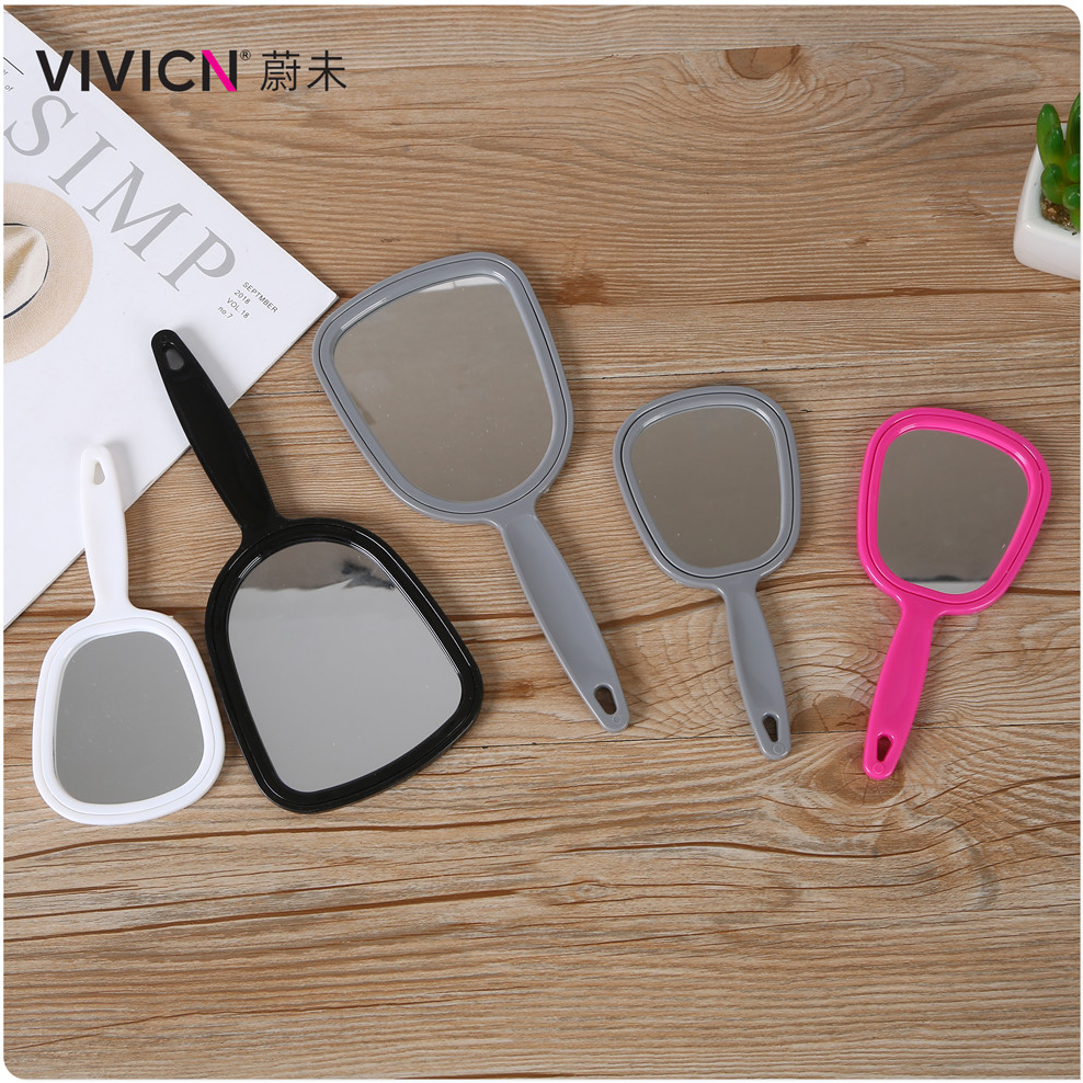 【 Wei Wei 】 Makeup Small Mirror Mini Portable Mirror Small Handheld Handle Mirror Beauty Salon Dressing Mirror