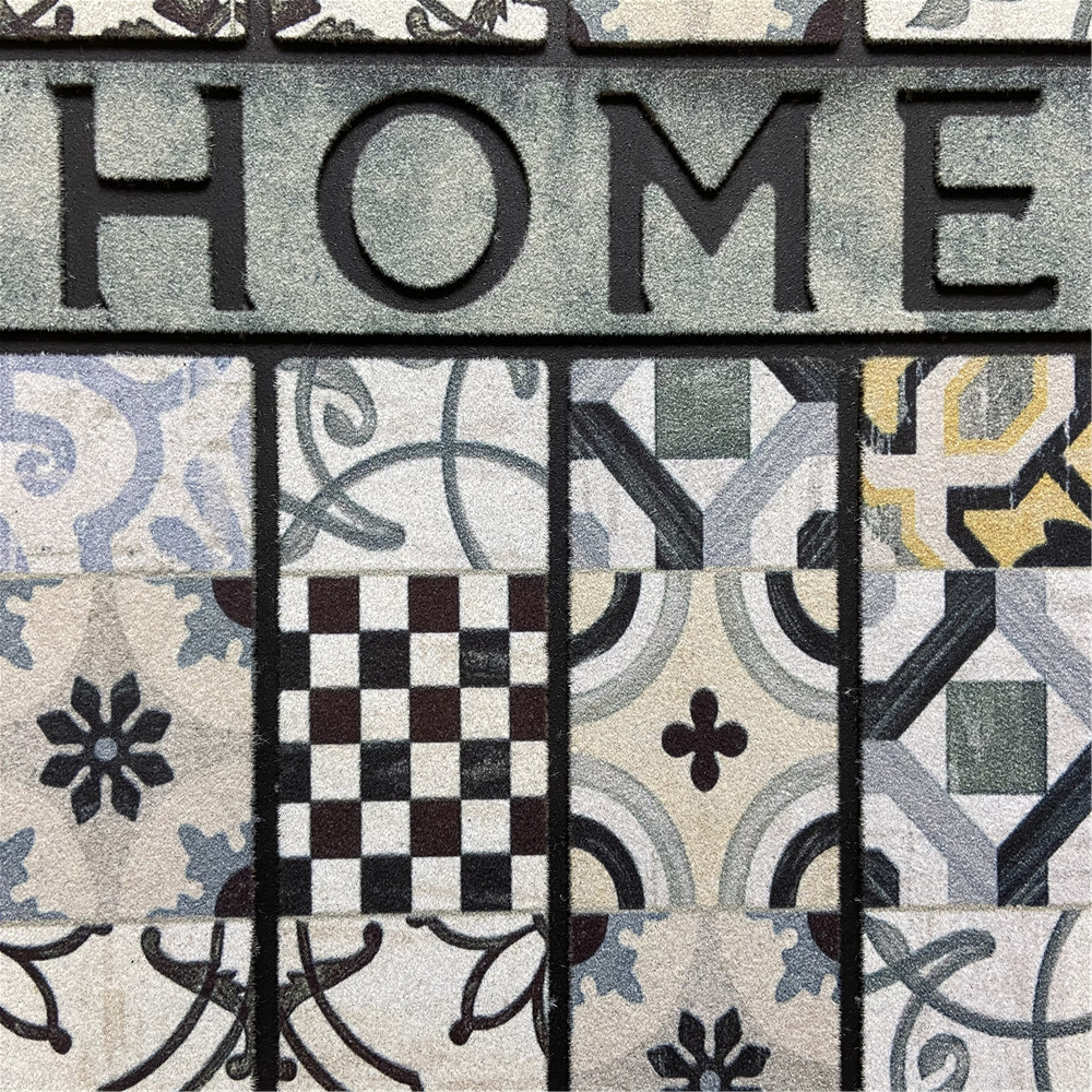 Customizable patterned rubber flocked floor MATS, indoor and outdoor entrance door MATS, heavy-duty rubber floor MATS details Picture