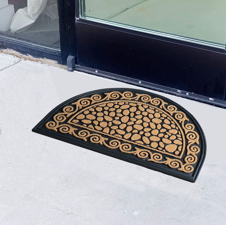 The rubber floor mat for the entrance door is anti-slip and wear-resistant. It is an environmentally friendly polypropylene door mat for both household and commercial use. The size can be customized