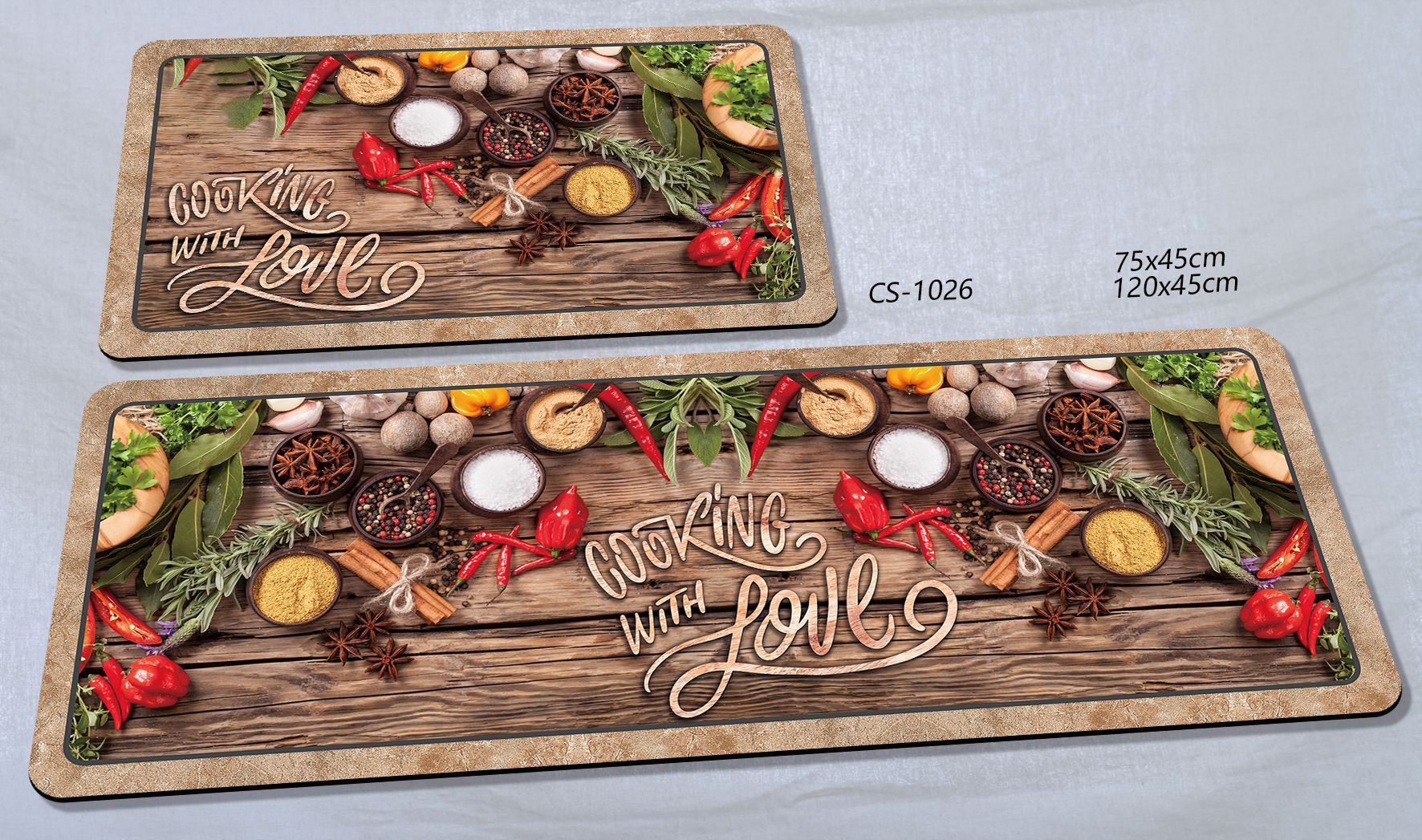 Amazon's best-selling European retro style two-piece kitchen floor mat, diatom mud absorbent foot mat, dirt-resistant and anti-slip floor mat Item Picture