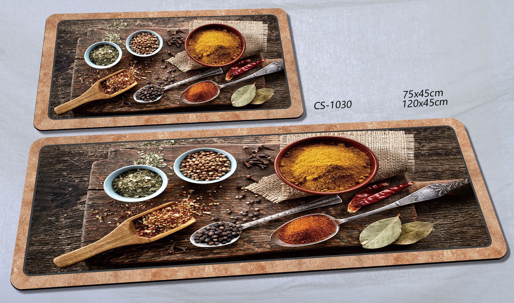 Amazon's best-selling European retro style two-piece kitchen floor mat, diatom mud absorbent foot mat, dirt-resistant and anti-slip floor mat Specification image