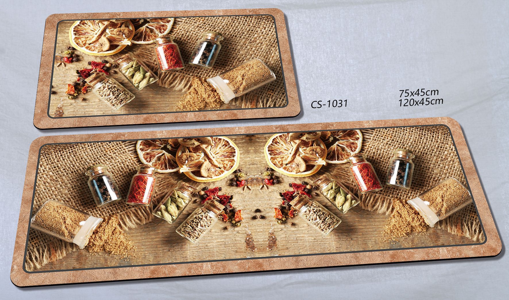 Amazon's best-selling European retro style two-piece kitchen floor mat, diatom mud absorbent foot mat, dirt-resistant and anti-slip floor mat details Picture