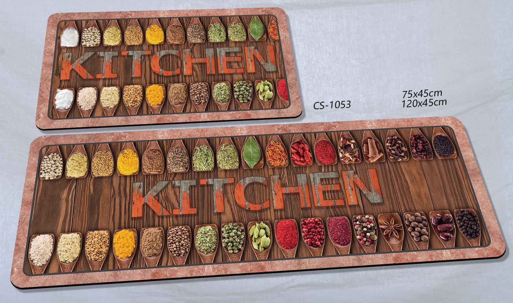 Cross-border kitchen floor MATS, waterproof, anti-slip and dirt-resistant floor MATS, household floor MATS, entrance door floor MATS, carpets, two-piece kitchen set Item Picture