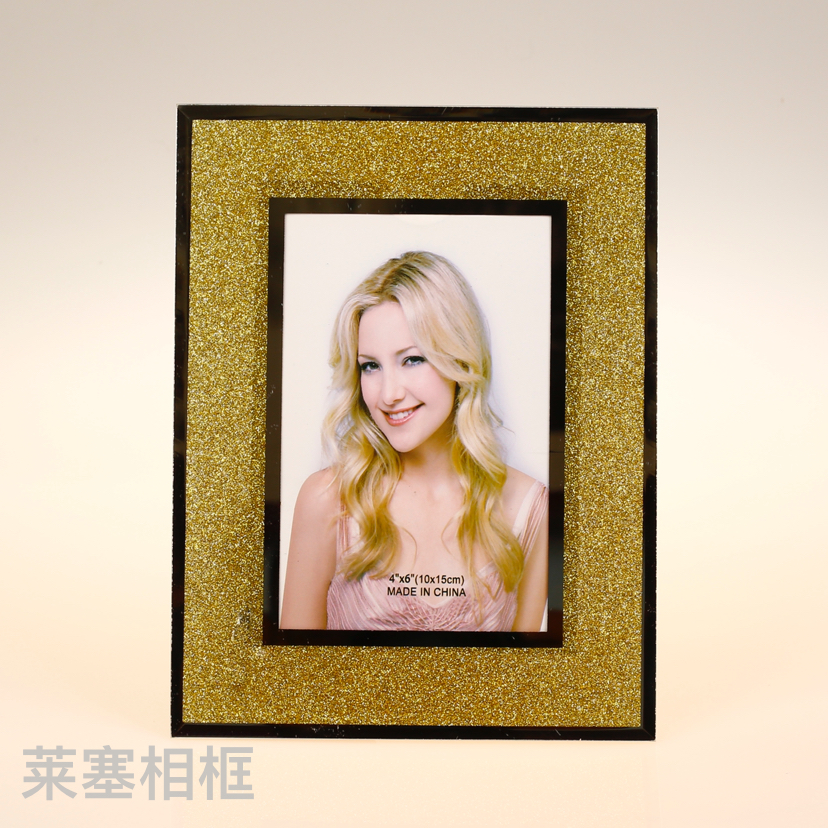 Red glitter with double silver edges creative decorative items for home decoration, living room and bedroom handicrafts, photos, glass photo frames details Picture