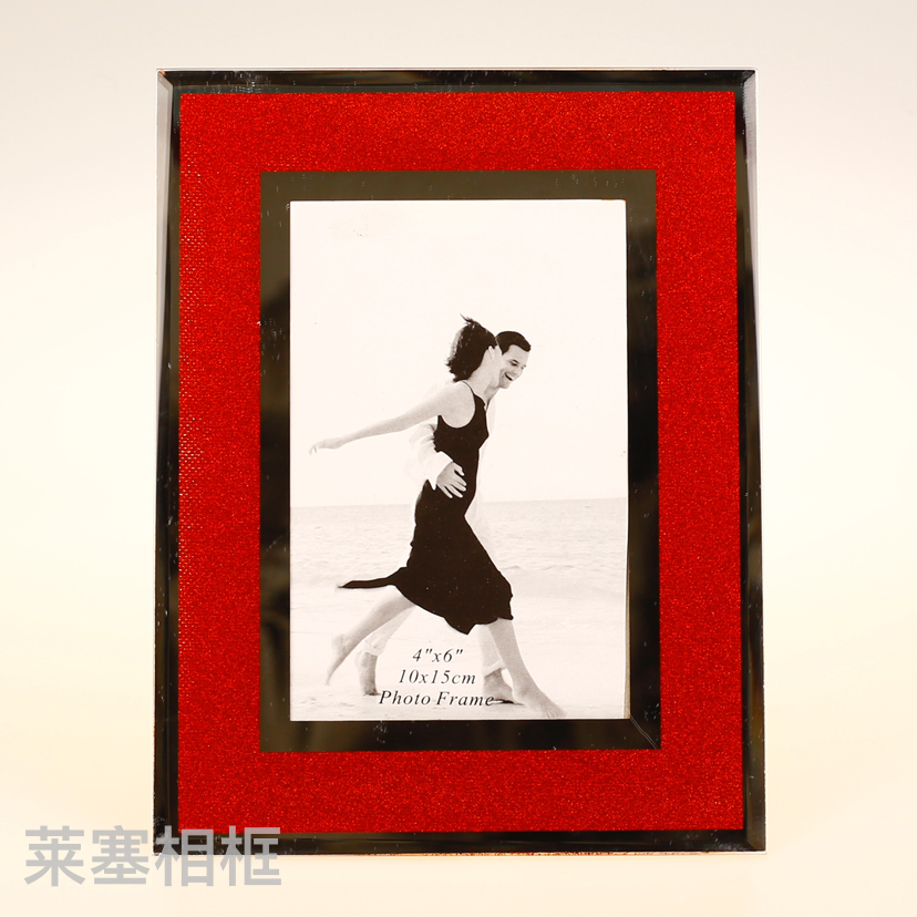 Red glitter with double silver edges creative decorative items for home decoration, living room and bedroom handicrafts, photos, glass photo frames
