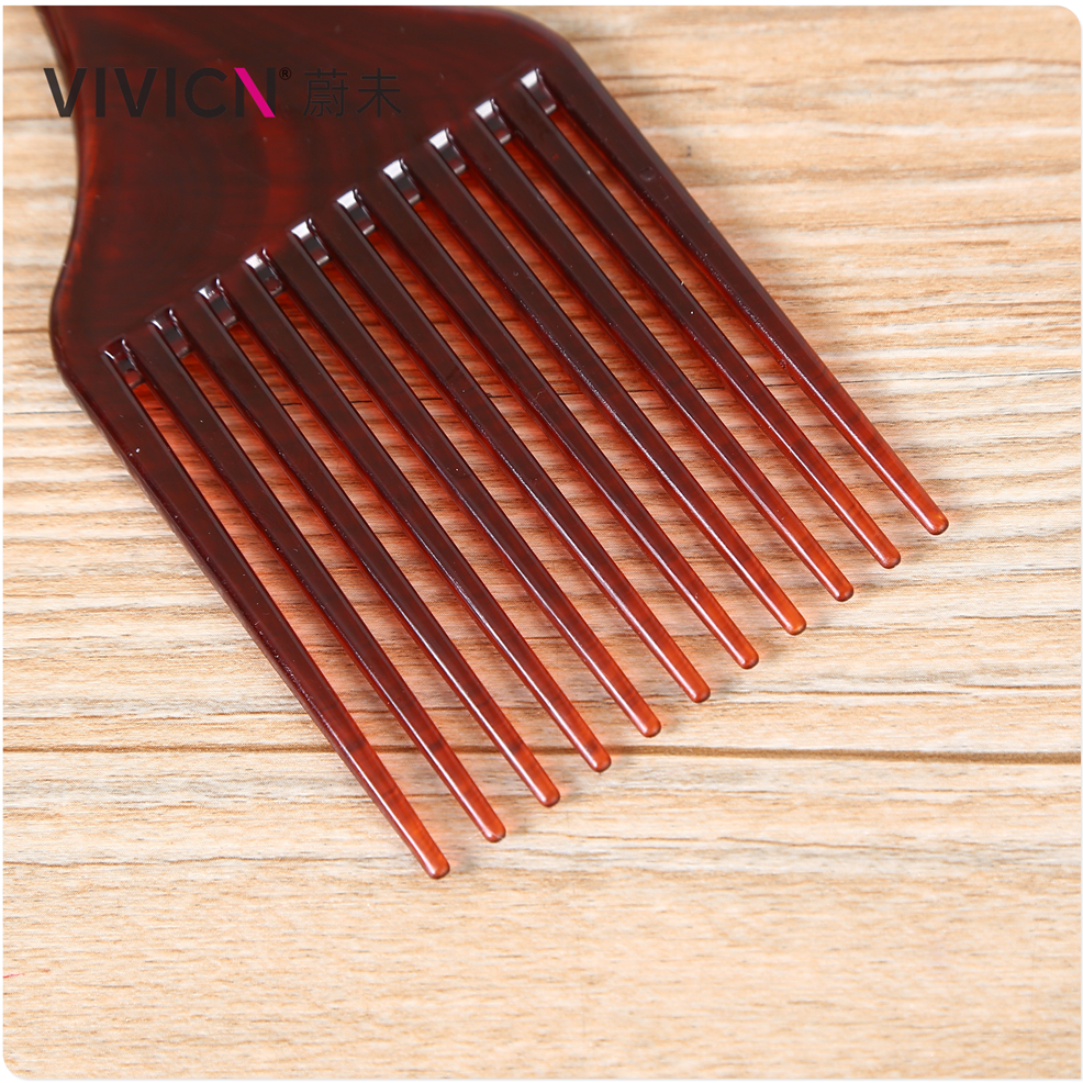 [Wei Wei] Insert Comb Black Iron Texture Comb Steel Needle Wide Teeth Insert Hair Curling Brush Hair Fork Pick Comb Take Care Of Styling Comb Item Picture