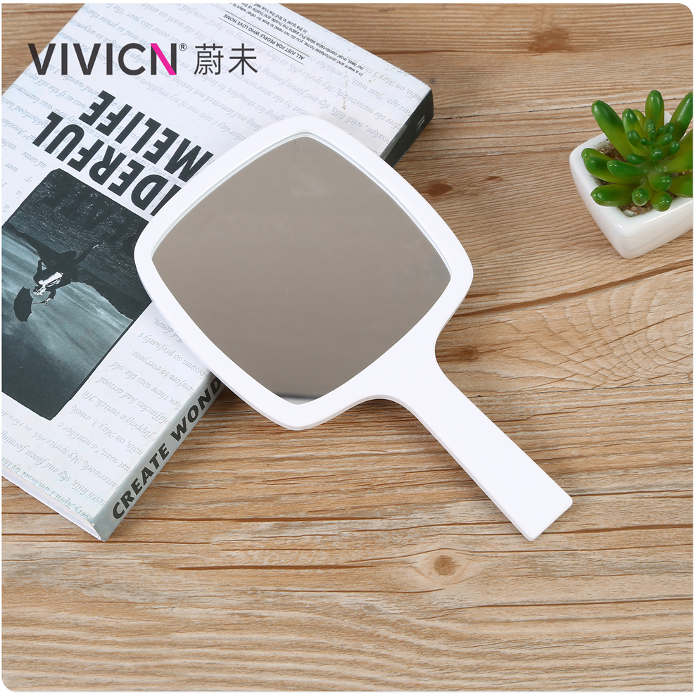 【 Weiwei 】 Customized logo fashion makeup mirror, beauty mirror, portable handle mirror, tattoo, simple and exquisite small mirror Specification image