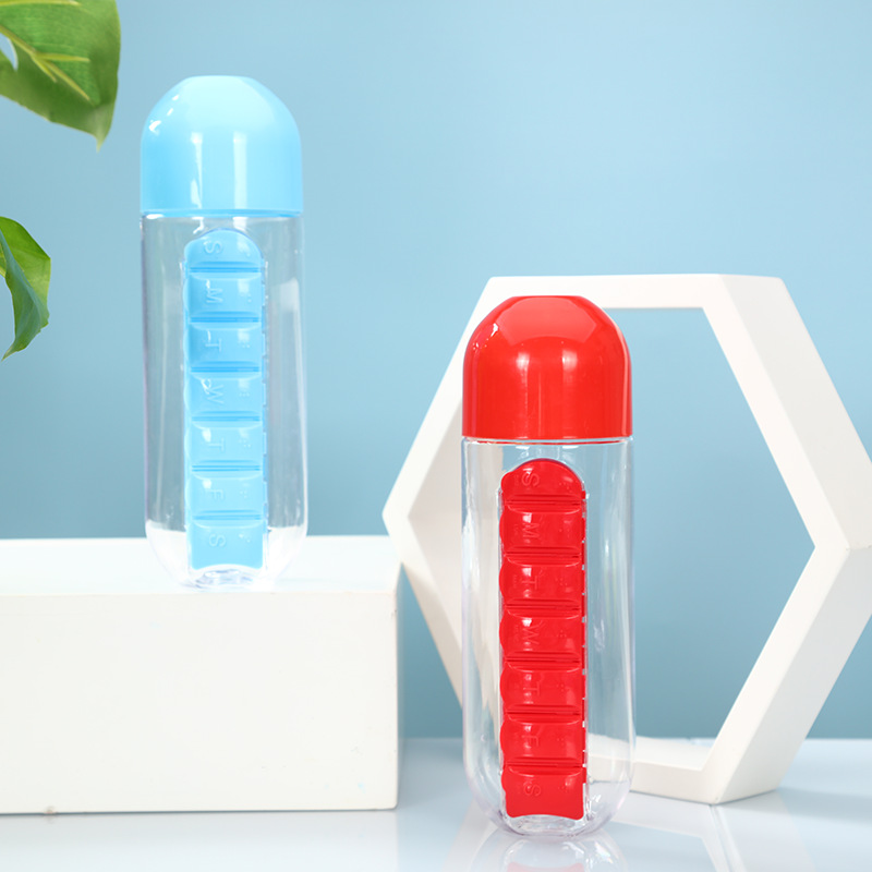 H160 Stock Pc Creative Pill Box Water Cup With Seven-Day Pill Box Capsule Cup Pill Cup Printing Logo Specification drawing