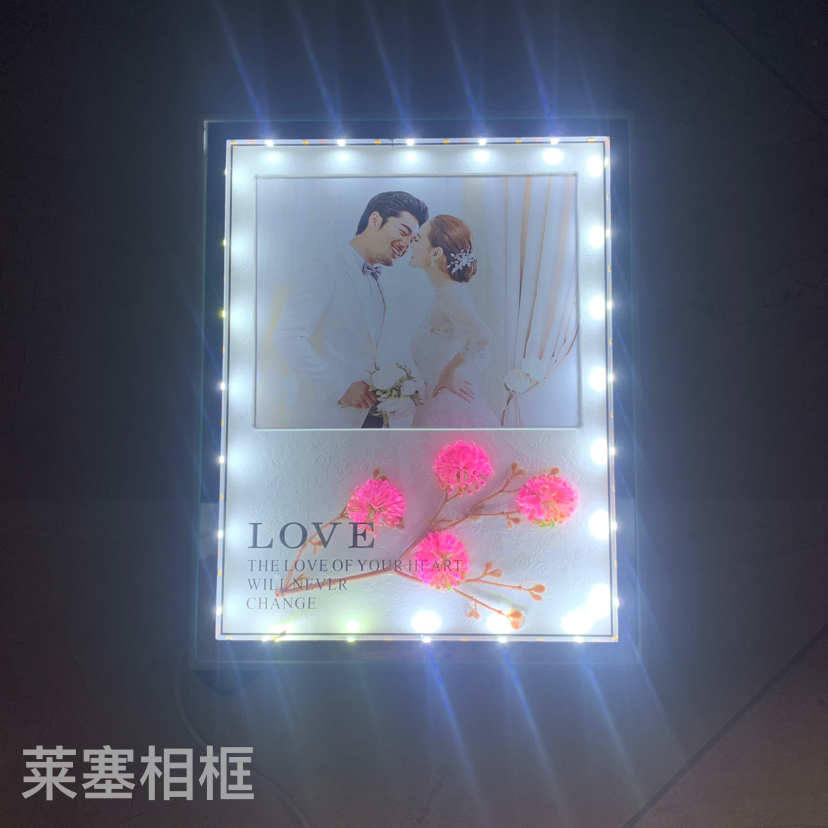 Roses without lights, single-color warm light, two-tone light, creative ornaments, home decoration handicrafts, photo frames Item Picture