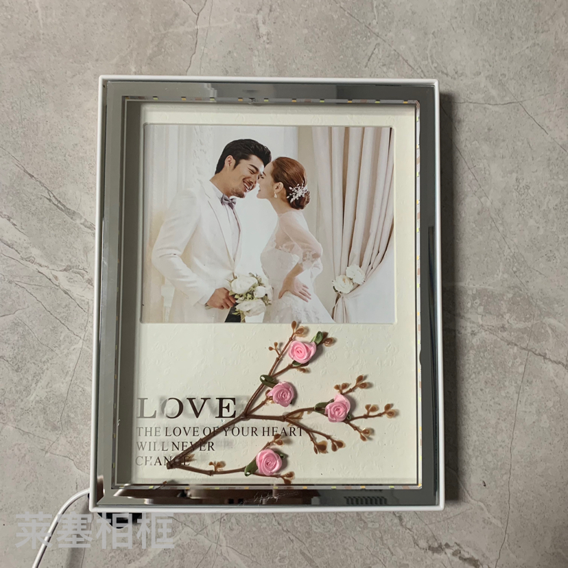 Roses without lights, single-color warm light, two-tone light, creative ornaments, home decoration handicrafts, photo frames details Picture