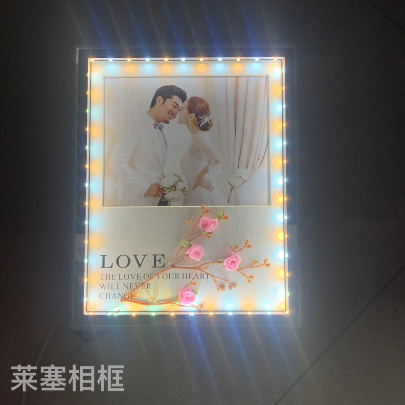 Roses without lights, single-color warm light, two-tone light, creative ornaments, home decoration handicrafts, photo frames