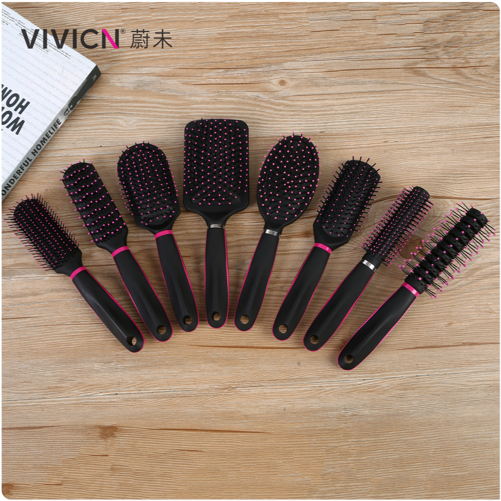 【 Weiwei 】 Airbag anti-static women's comb, plastic round roller comb, rib hair comb, large rib comb, suitable for both blowing, curling and straightening Application Scenario